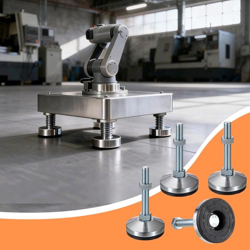 4 PCS Machine Leveling Feet,7500 lb Total Static Load, M16-Thread 3.1'' Dia - size: D80xM16x100