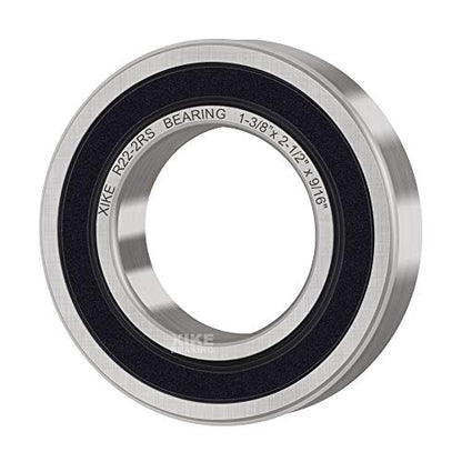 XIKE R22-2RS Sealed Deep Groove Ball Bearings, 17.463x38.1x9.525 mm, 10-Pack - size: R22-2RS - 17.463x38.1x9.525 mm