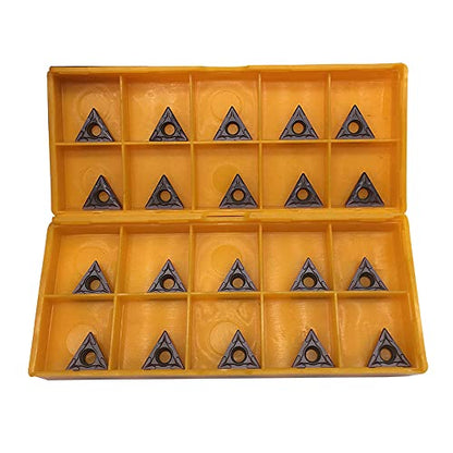 20pcs Carbide turnning Inserts TCMT21.51 TCMT110204 Carbide Insert for Lathe Turning Tool Holder for Steel,Stainless Steel - style: 20pcs TCMT110204 grey