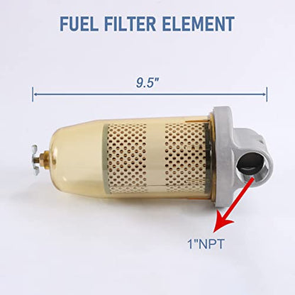496 Fuel Tank Filter Assembly with Wrench, 30 Micron Max 25 GPM 150 PSI