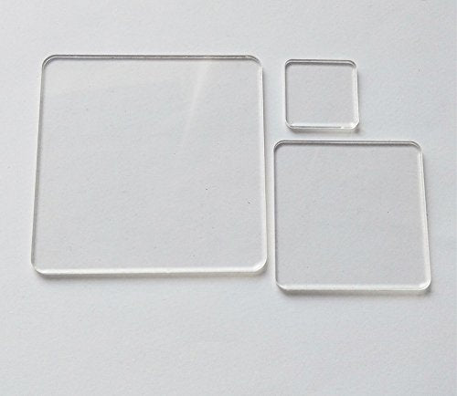 20PCS of Blank Clear Acrylic Square Material,Plexiglass Laser Cut Square Sheet with Round Corners, DIY Accessory 1/8" Thickness (2.5") - size: 2.5"