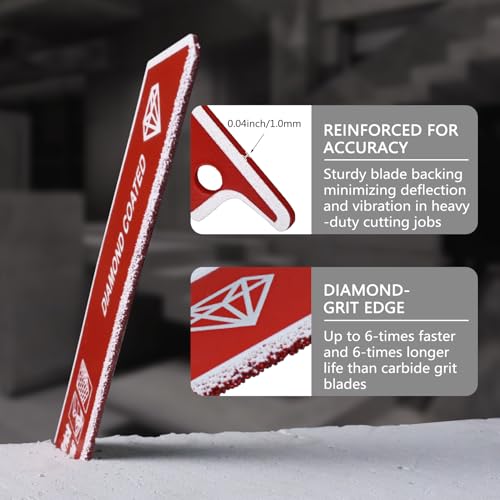 3-Piece 9 inch 40-50 Grit Diamond-Grit Edge Reciprocating Saw Blade for Masonry, Fiber Cement & Fiberglass - size: 9-Inch