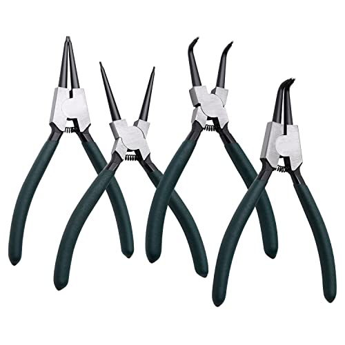 4pcs 7in Snap Ring Pliers, 5/64in Tips - color: 4pcs Regular Tip Snap Ring Pliers