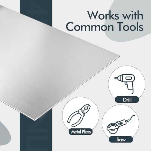 430 Stainless Steel Sheet Metal,Cold Rolled Process,48 x 96 Inches Brushed Finish 24GA Stainless Steel Shim Plate for Food TruckCraftingWallsKitchenRestaurantFloorTrailerGarageGym