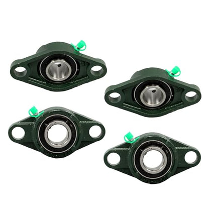 Self-Aligning Flange Mount Pillow Block Bearing - 1 Inch Bore, Bearing Steel, UCFL205-16 4 Pack