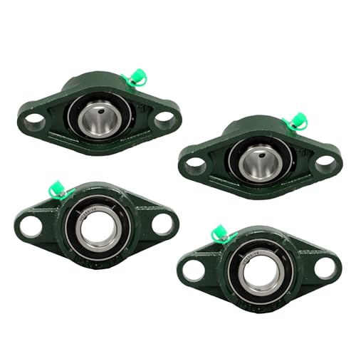 Self-Aligning Flange Mount Pillow Block Bearing - 1 Inch Bore, Bearing Steel, UCFL205-16 4 Pack