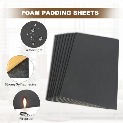 8 Pcs Adhesive Foam Padding, 1/8 Thick 12 X 8 Inch Neoprene Rubber Sheets ,Soundproof Closed Cell Foam Padding Sheet Board for Anti Vibration, Cosplay Padding, Crafts, DIY - size: 1/8in*12in*8in 8Pcs