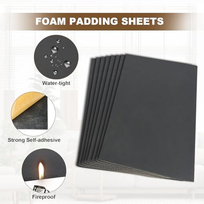 8 Pcs Adhesive Foam Padding, 1/8 Thick 12 X 8 Inch Neoprene Rubber Sheets ,Soundproof Closed Cell Foam Padding Sheet Board for Anti Vibration, Cosplay Padding, Crafts, DIY - size: 1/8in*12in*8in 8Pcs
