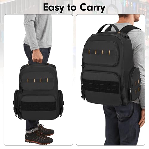 Rexmica Tool Organizer Bag Backpack with 3 Tool Zipper Pouch for Men