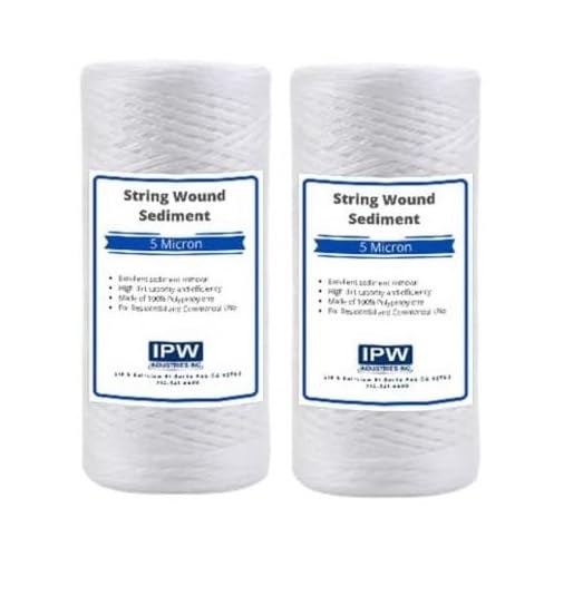IPW Industries, Inc. - (PC20-P) 5 Micron String Wound Sediment Filter - 10" X 4.5" Heavy-Duty Polypropylene Filter for Whole House Filtration (2 Pack) - size: 2-Pack