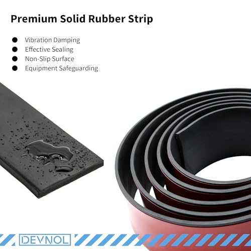 DEVNOL Self-Adhesive Neoprene Rubber Strips 1/16" Thick x 2” Wide x 12' Long, Sealing, Cushioning, Weather Stripping, Gaskets, and DIY Projects, Weatherproof - color: red adhesive backing, size: 1/16" x 2" x 12'