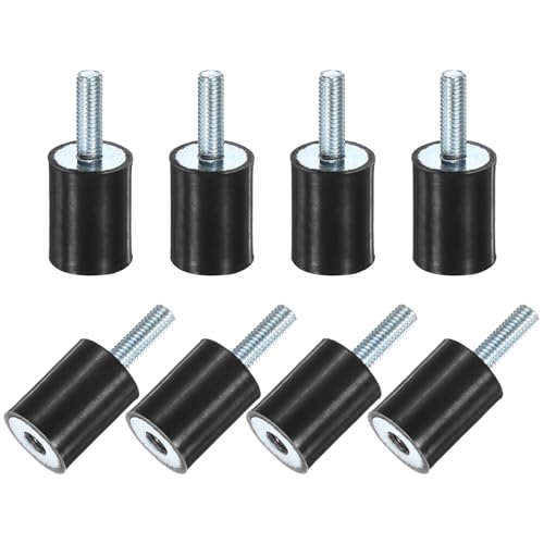 M METERXITY 8-Pack Rubber Mounts D15mmxH20mm Male/Female Vibration Isolators Cylindrical Shock Absorber W M5 x 15mm Studs for Air Compressor/Car/Pump/Boat/Garage Motor/Bobbins Rubber Isolators - size: M5 x 15mm, 15mm x 20mm
