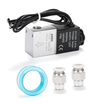 1/8" NPT Solenoid Valve 2V025-06, 2-Way Normally Closed, AC 110V - size: NPT1/8″AC110/Out of line, style: 2-Way Solenoid Valve