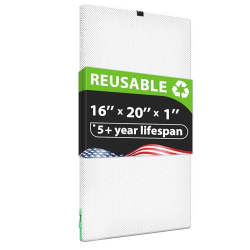 Reair 16X20X1 Air filter, Washable and Reusable Air Filter 16X20X1 for AC HVAC Furnace, MERV 8 Air Filters Machine Washable & Dryer Friendly, AC Furnace Air Filter - size: 20" x 16" x 1", style: Standar Set(1Filter+1Frame)