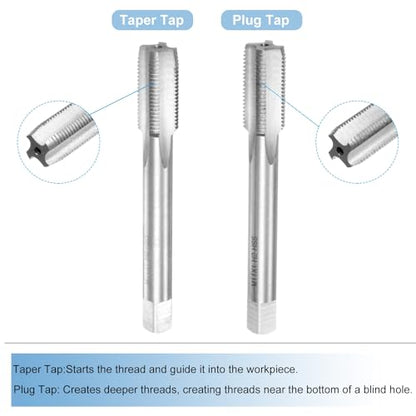 uxcell 3pcs Metric Hand Tap and Die Set, M11 x 1 Taper/Plug Thread Taps & Round Die, Hand Threading Tapping Tool Kit for Thread Repair - size: M11 x 1