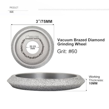 SHDIATOOL Diamond Hand Profile Wheel 3 - inch Height 10mm Convex Curve Edge Grinding Disc Grooving for Stone Marble Granite Rock - size: 10mm Height v shape