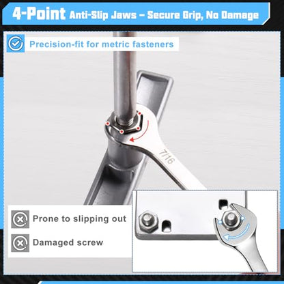 20PCS Super Thin Mini Wrench Set Standard Metric and SAE 4mm-11mm & 5/32"-7/16" Thickness Slim Open End and Box End Combination Wrench Set for Tight Spaces, Gate Clip in Pouch - size: Ultra-Thin SAE&Metric