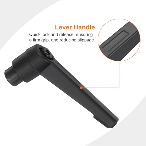uxcell 2Pcs M6 Adjustable Knobs Handle Female Thread Push Button Ratchet Quick Release Locking Rotating Bolt for Lathe Machinery, Black - size: M6