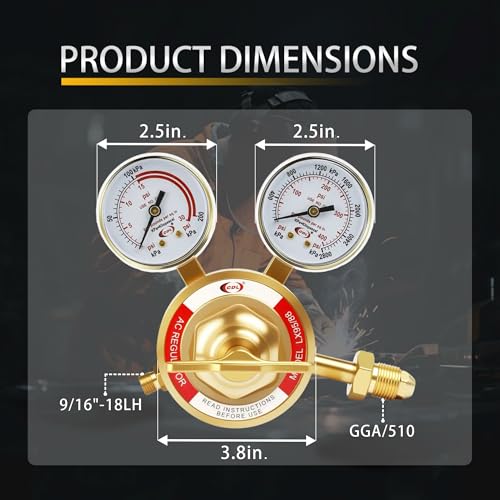 CDL LX95 Extra Heavy Duty Acetylene Regulator CGA510,Forged Brass - size: Extra Heavy Duty, style: Acetylene