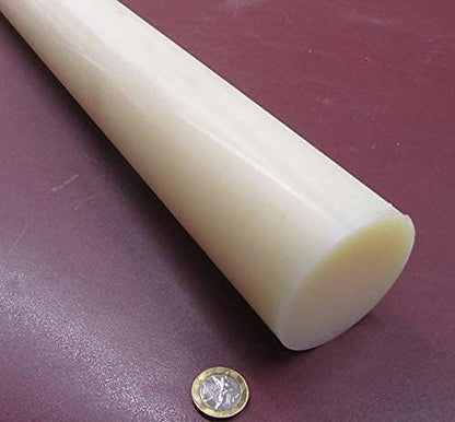 Natural Nylon Extruded Round Rod 2.75" (2 3/4") x 4 Ft Length 1 pc