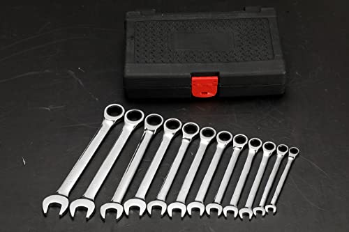 FLZOSPER 9mm Metric Ratchet Wrench,Box End Head 72-Tooth Ratcheting Combination Wrench Spanner - size: 9mm