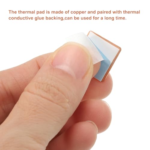 MECCANIXITY Heatsink Copper Sheet Shim, 3mm Thickness 15 x 15mm Pad with Thermal Conductive Adhesive Tape for Desktop Computer CPU Cooling Patch 5 Set - size: 3mm