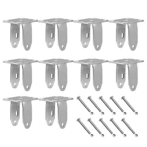 5" X 2" Heavy Duty Rigid Caster Yoke, Zinc Plated Steel Frame and 4" X 4-1/2", Replacement Caster Fork (10 pcs) - style: 10 pcs