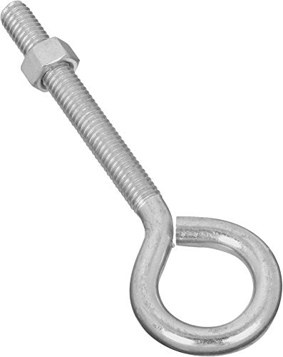 National Hardware 2160BC 3/8 in x 5 in Zinc Eye Bolt with Nut, 1-Pack