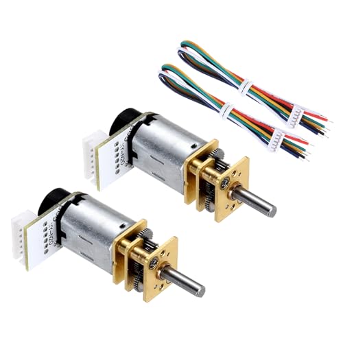 MECCANIXITY 2pcs 78RPM Micro Gear Motor with Encoder, N20 DC12V Gearbox High Torque Electric Reduction Motor for Robot Wheel RC Car - style: 78RPM