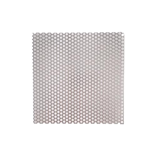 304 Stainless Steel Perforated Metal Sheets - Mesh Plate for Ventilation, Decoration & Equipment Protection (11.8in x 11.8in, Hole 0.32in)