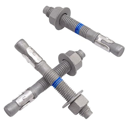 5/8" x 5" Concrete Anchors (20 Pack) 5/8 inch Wedge Anchors Bolts Hot Dip Galvanized - size: 5/8"x5" (20 PCS)