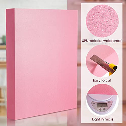 Fabbay 2 Pcs Pink XPS Foam Board 15" X 12" 2" Thick Rectangle Craft