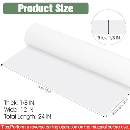 ToLanbbt Self Adhesive EVA Foam Roll - 1/8” Thick, 12” x 24” White Closed Cell EVA Foam Sheets, Weatherproof Soundproof Padding for Automotive, Cabinet, Furniture, Crafts, DIY - color: White, size: 12 in x 24 in x 1/8 in