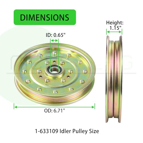 3 Pack 1-633109 Idler Pulley for eXmark 60", Lazer Z 60" Decks - color: A21 3xToro 1-633109