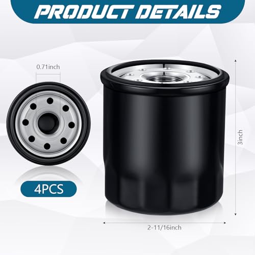 Gisafai 4 Pcs Oil Filters Oil Transmission Filter Compatible with Hydro-gear 52114/21545100, Bad Boy 063-1050-00, Gravely 21545100/600976, Toro 109-3321, Ferris 5101026X1