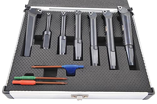 HHIP 1001-0718 7 Piece 18mm Round Shank Indexable Boring Bar Set - size: 18mm Round Shank, style: 7 Piece Set