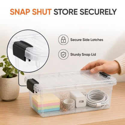 Superio 1.85 Quart Clear Plastic Storage Boxes with Lids, Stackable Organizer Containers, BPA-Free Storage Bins for Home, Office, School & Dorm, 1 Pack - size: 1.85 Quart