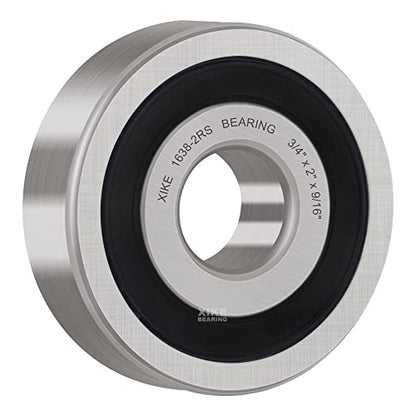 XIKE 4 Pcs 1638-2RS Bearings 3/4"x2"x9/16, Double Rubber Seals. - size: 1638-2RS Size 3/4"x2"x9/16"