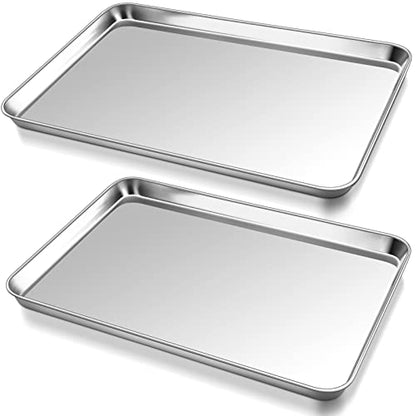 P&P CHEF Baking Sheet Pan, Stainless Steel Cookie Sheet, 17.3 Inch & 2 Pcs - size: 17.3 Inch