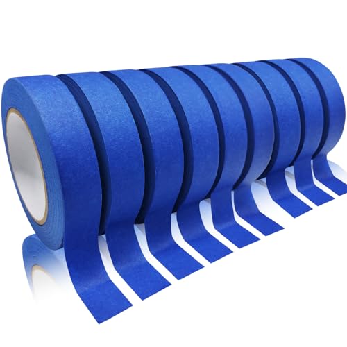 Masking Tape, 9Rolls Blue Painters Tape for Painting(60Yd x 0.94 Inch Wide) - size: 9rolls, 0.94in x 60.1yds, Blue
