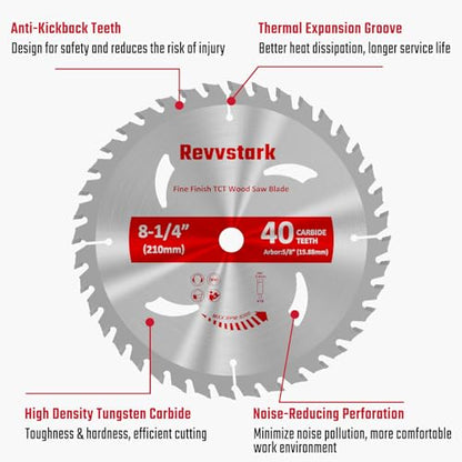 Circular Saw Blade 8-1/4 Inch 40T&60T for Cutting Various Wood - size: 8-1/4 In 40&60T