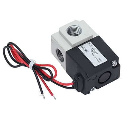 3 Way 2 Position Air Solenoid Valve, 10HZ HighFrequency Control Solenoid Valve with 1/4 Inch Threaded Port (DC 12V)