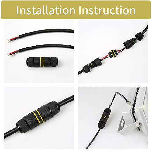 IP68 Outdoor Waterproof Junction Box Electrical Cable Connector, Easy to Install, UL,M16 for Ø 3.5-10mm Wire Range(AC 400V, 17.5A),2 Way 3Pin 5Pack - size: M16-3Pin