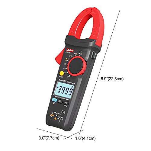 UNI-T Clamp Meter UT213C AC DC Amp Meter Clamp Multimeter Tester 400A TRMS Auto Ranging 4000 Counts HVAC Voltmeter Frequency Ohmmeter Capacitor Tester Temperature Continuity Tester Diode - size: UT213C