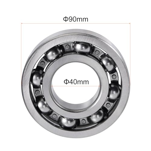 uxcell 6308 Deep Groove Ball Bearings 40x90x23mm Chrome Steel, Open Type - size: 40x90x23mm