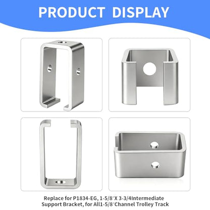 Strut Channel Hanger Brackets for 1-5/8 Inch Unistrut Trolley Track, 6 Pack - size: 6 Pack