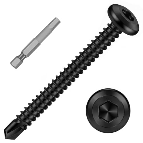 Mellewell #12 x 2 Flat Head Socket Cap Screws, Black, 100 PCS - color: Black, size: #12 x 2"