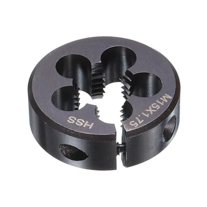 HARFINGTON Round Threading Die M15 x 1.75 Metric Thread 38mm OD Adjustable Right Hand High-Speed Steel (HSS) Round Die Screw Thread Cutting Die for Thread Repair - size: M15 x 1.75