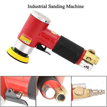 2 3-inch Mini Orbital Sander da sander Air Dual Action Sander Air Polisher Super Smooth and Swirl Freely for Auto Body Work (RED) - color: Red