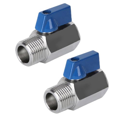 2Pcs Shut Off Valve 1/8" NPT Male x 1/8" NPT Female Ball Valve - size: 1/8 MNPT x 1/8 FNPT